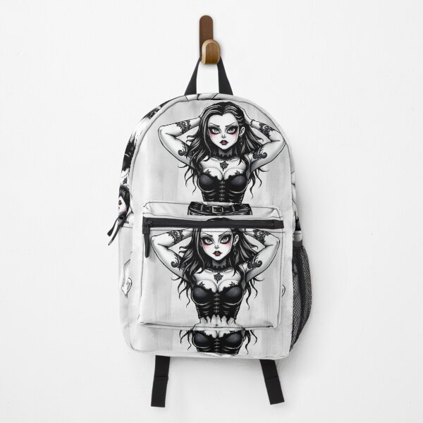 Item preview, Tattooed Goth Girl beautiful pinup poster art designed and sold by Vintage Designs +.