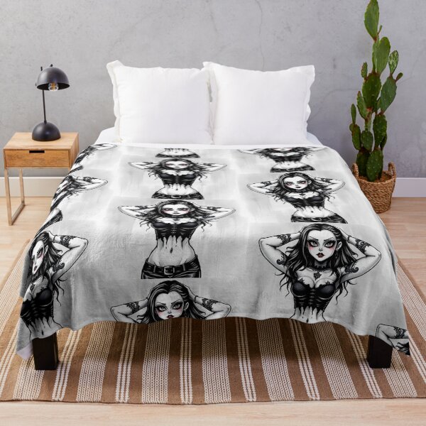 Item preview, Tattooed Goth Girl beautiful pinup poster art designed and sold by Vintage Designs +.