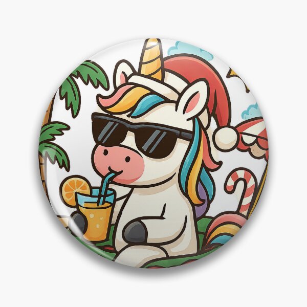 Item preview, Christmas in July – Cute Unicorn on Holiday Float designed and sold by ThePrintFlow.