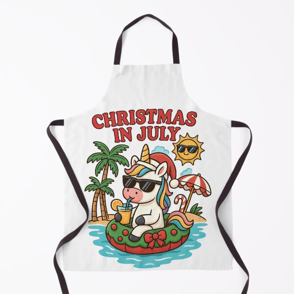 Item preview, Christmas in July – Cute Unicorn on Holiday Float designed and sold by ThePrintFlow.