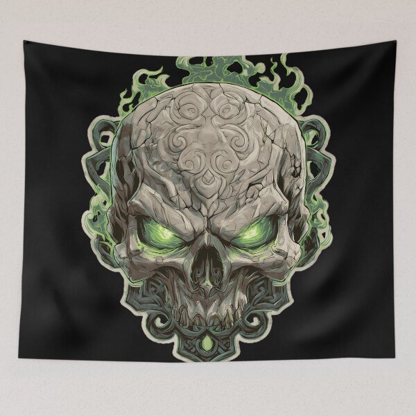 Item preview, Necromancer Skull with Green Flames designed and sold by Design-Illusi0n.