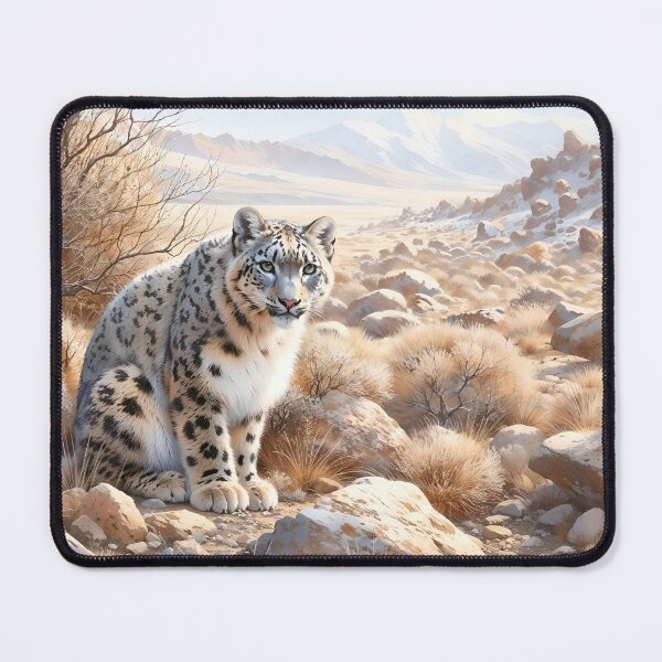 Item preview, Snow Leopard on Desert Plateau designed and sold by RubisLeaf.