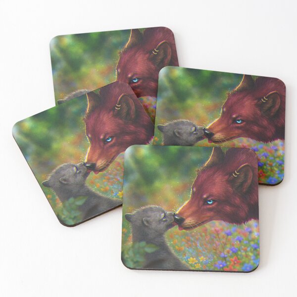 Item preview, Wolf Mother and Pup – Emotional Semi-Realistic Animal Illustration designed and sold by Ulfeid3.