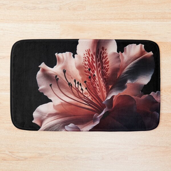 Item preview, Coral Pink Azalea Flower on Black background designed and sold by SolaoLab.