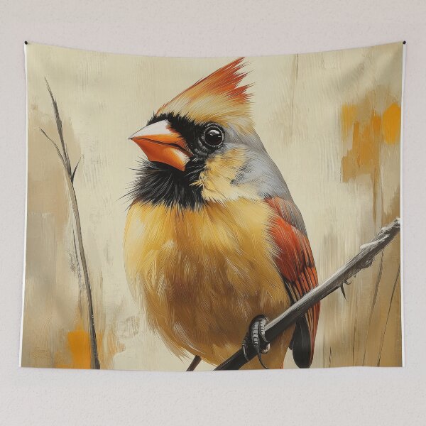 Item preview, Stunning Northern cardinal bird Painting for Home & Office designed and sold by LazyOwlStore.