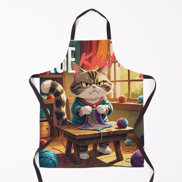 Item preview, Rage Knitting Angry Cat designed and sold by DataUnicorn.