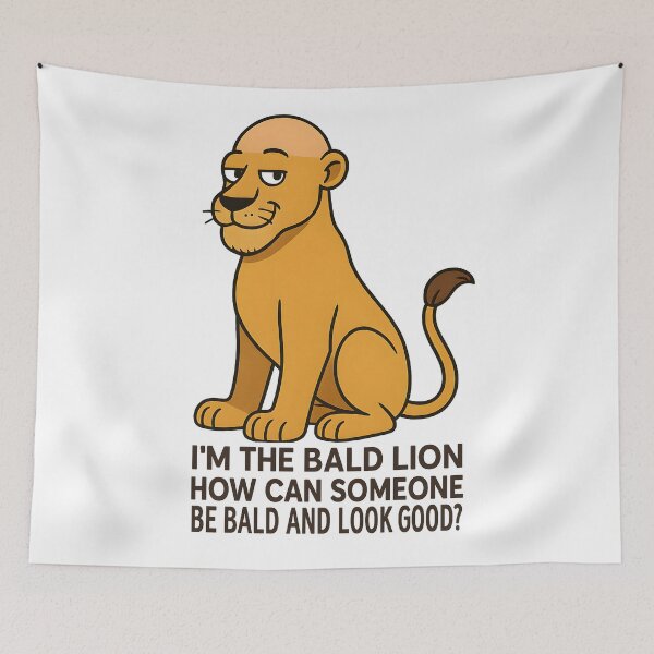 Item preview,  Funny I’m the Bald Lion Cartoon Shirt – Hilarious Bald Humor Animal Tee designed and sold by DrawHandArt.