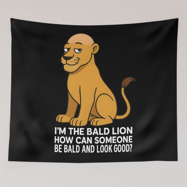 Item preview, Funny I’m the Bald Lion Cartoon Shirt – Hilarious Bald Humor Animal Tee designed and sold by DrawHandArt.