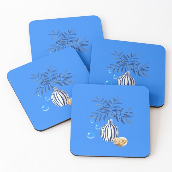 Item preview, Bluer than Blue Boho Collection - Gold Rose the Blue Leaves  designed and sold by Dailywalker22.