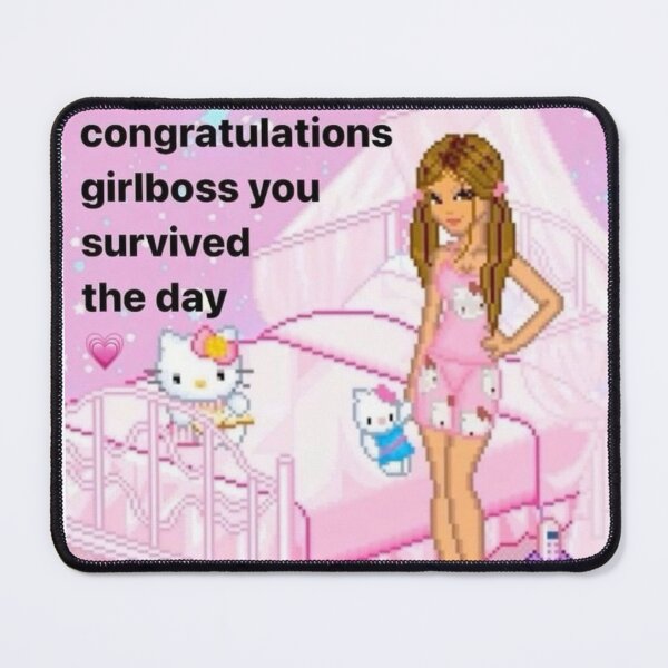 Item preview, pink cutesy girly girl sticker - girlboss survival designed and sold by inainart.