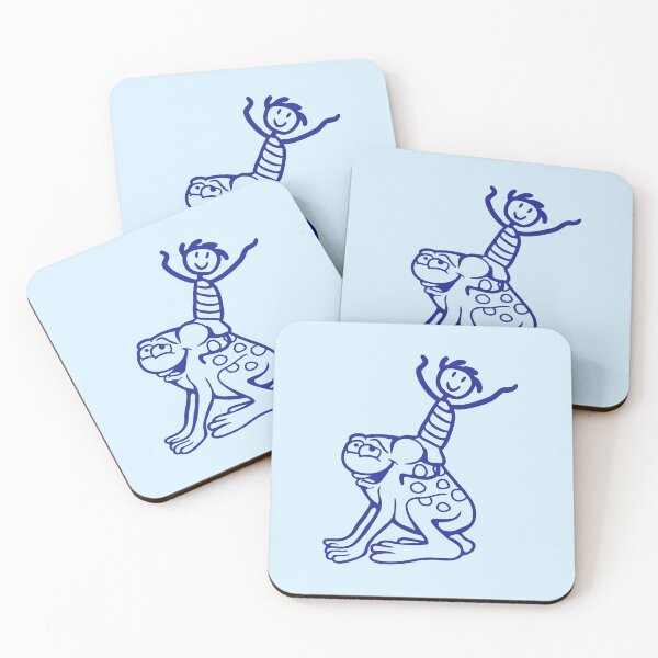 Item preview, Giant Big Frog Riding Rider Boy Fun Funny Drawing designed and sold by shirt-o-mat.