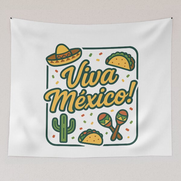 Item preview, Viva Mexico Celebration Fiesta Spirit with Sombrero Tacos designed and sold by k3rstman1.