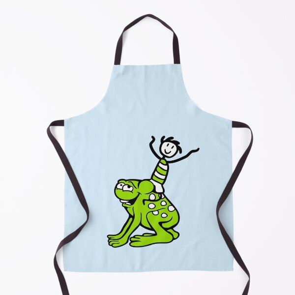 Item preview, Giant Big Frog Riding Rider Boy Fun Funny Drawing designed and sold by shirt-o-mat.