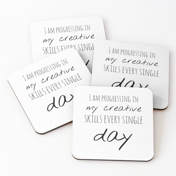 Item preview, I Am Progressing in My Creative Skills Every Single Day – Growth Affirmation – Encouraging Typography Design designed and sold by Camila  Ardila.