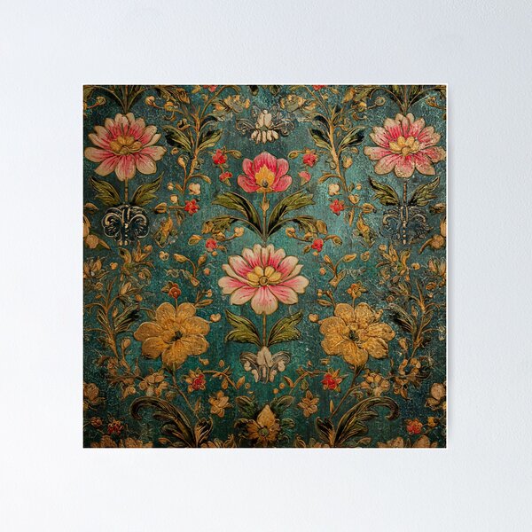 Item preview, Decoupage Vintage Turquoise Flowers Damask 1900 Victorian designed and sold by GrinGalore.