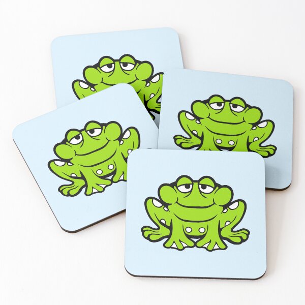Item preview, Tired Frog Toad Cute Little Happy Smile Funny Comic designed and sold by shirt-o-mat.