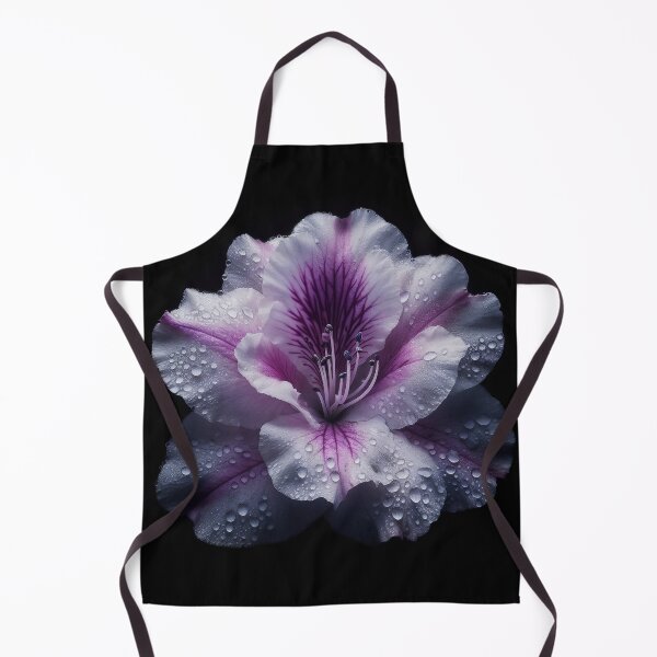 Item preview, Purple Azalea Flower with Waterdrops on Black background designed and sold by SolaoLab.