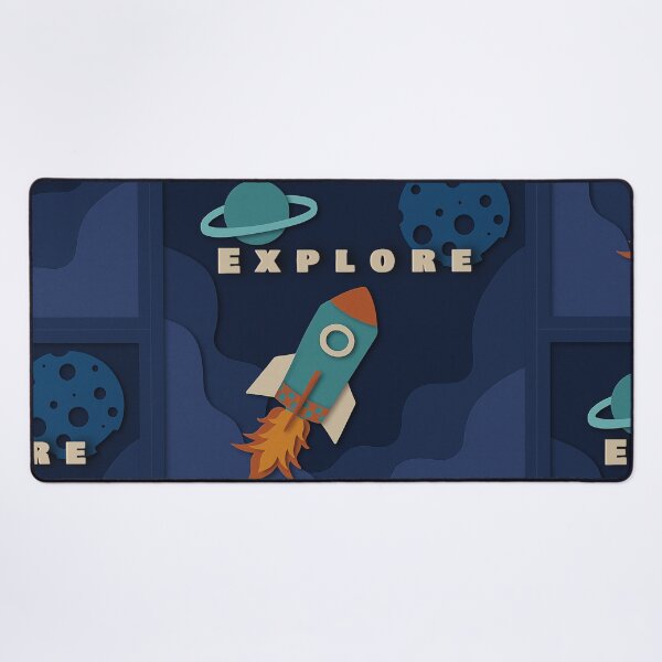 Item preview, Rocket Paper Cutout Space Illustration, kids bedroom gifts for him designed and sold by Pragatee.