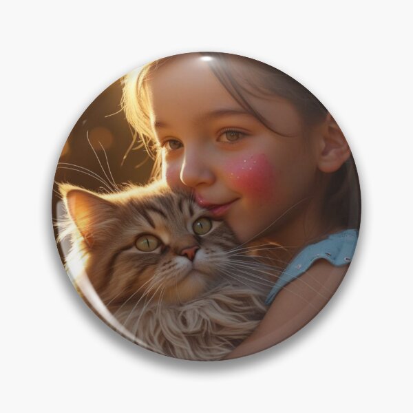 Item preview, A beautiful little girl hugging a cat designed and sold by Gardenpets.