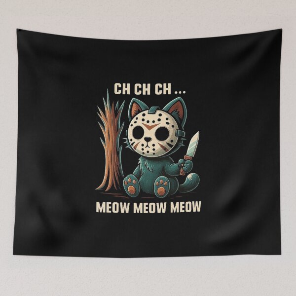 Item preview, Ch Ch Ch Meow Meow Meow - Cat Movie Horror designed and sold by love3617.