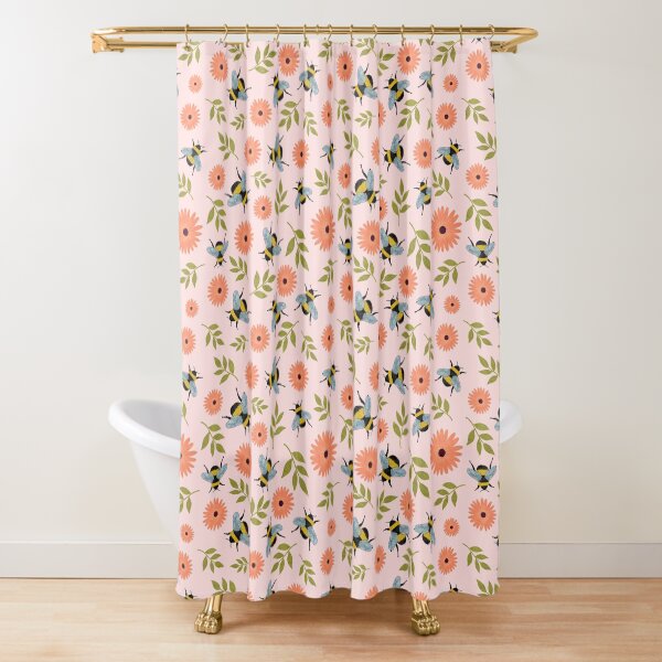 Item preview, Pink Bee and flower pattern  designed and sold by Of Ink and Earth.