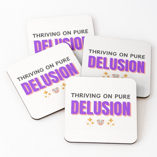 Item preview, Thriving on Pure Delusion – Funny Chaos Mentality Quote Design designed and sold by thoratsdesign.