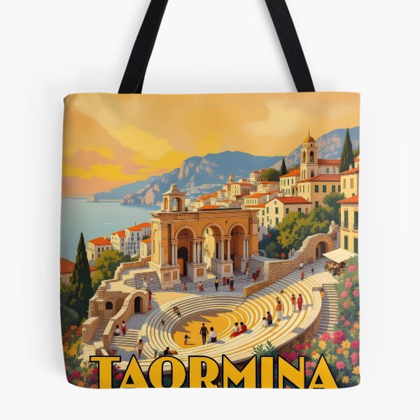 Item preview, Taormina: Vintage-Style Painterly Travel Poster designed and sold by LSVart.