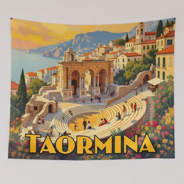 Item preview, Taormina: Vintage-Style Painterly Travel Poster designed and sold by LSVart.