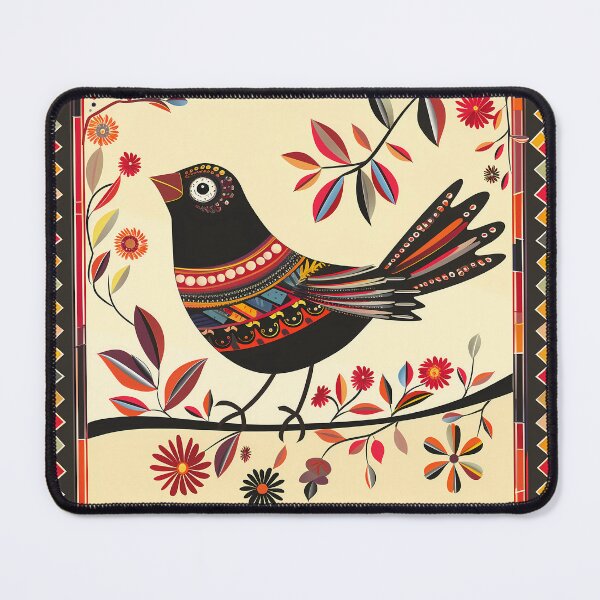 Item preview, Bird on a Tree Branch Folk Art designed and sold by xiao xuans.