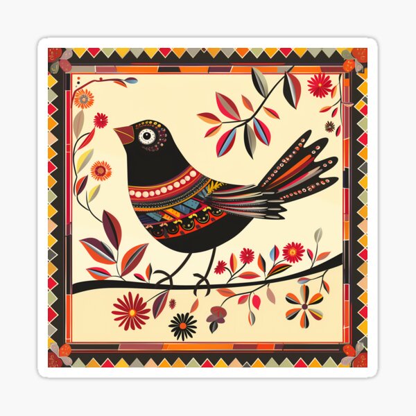 Item preview, Oiseau sur une branche d'arbre, art populaire designed and sold by xiao xuans.
