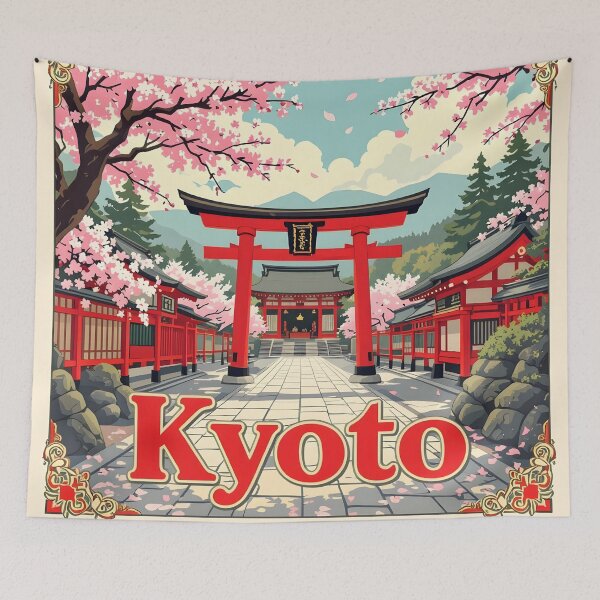 Item preview, Kyoto: Vintage-Style Painterly Travel Poster designed and sold by LSVart.