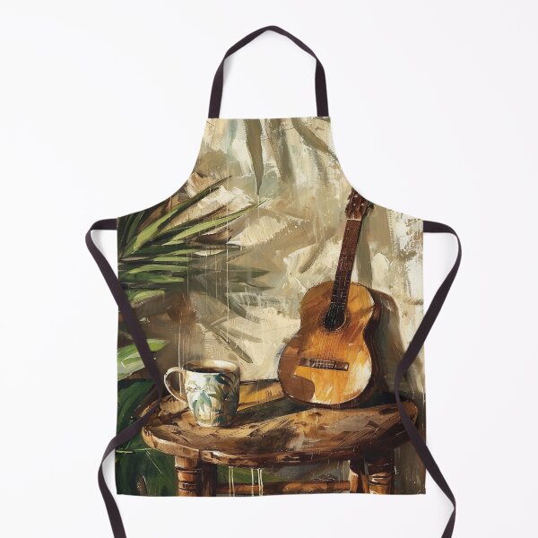 Item preview, Tropical Guitar and Coffee Still Life designed and sold by AITuneSphere.