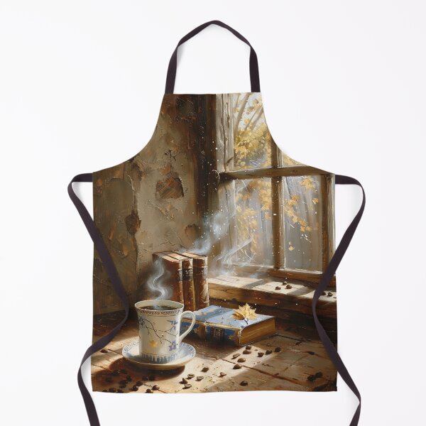 Item preview, Café humeante y libros junto a la ventana designed and sold by AITuneSphere.