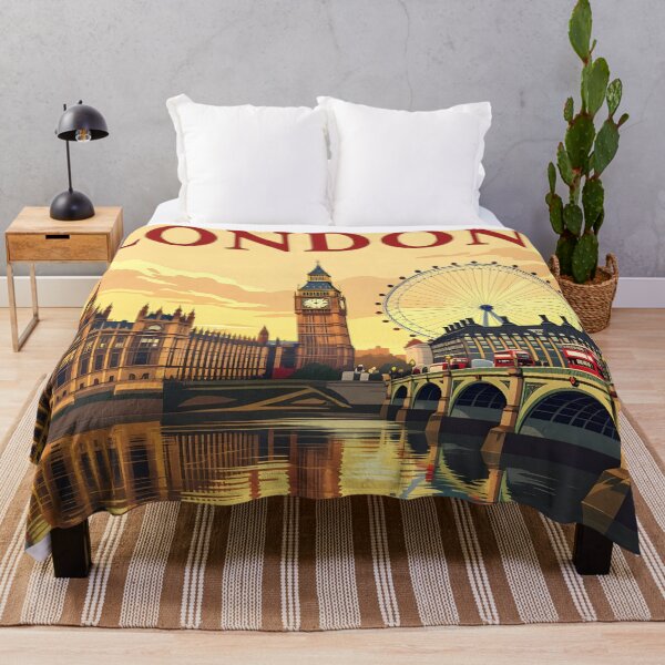 Item preview, London Vintage-Style Painterly Travel Poster designed and sold by LSVart.
