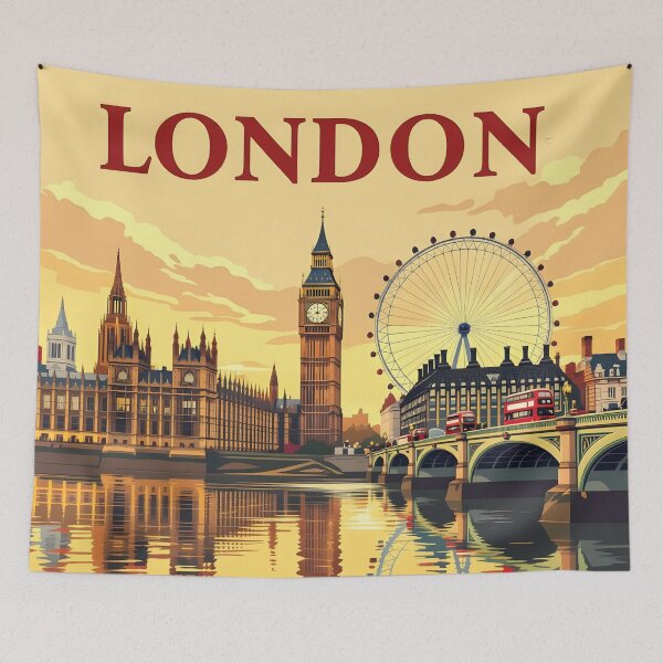 Item preview, London Vintage-Style Painterly Travel Poster designed and sold by LSVart.