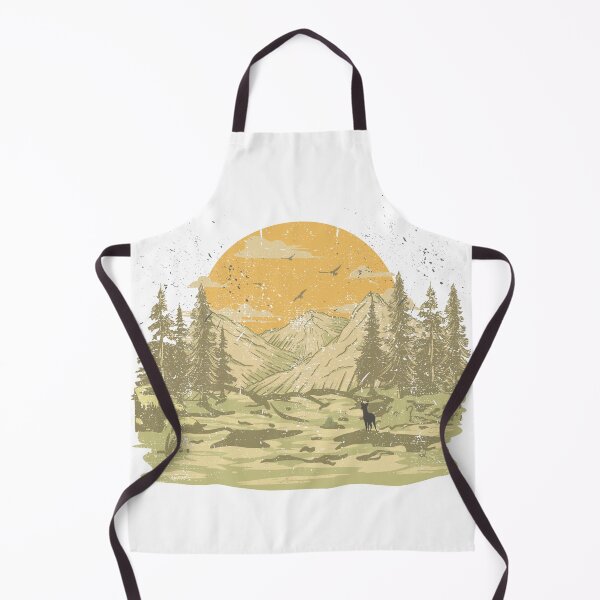 Item preview, Mountain Range Sunset Evergreen Trees and Deer designed and sold by Linden Grove.