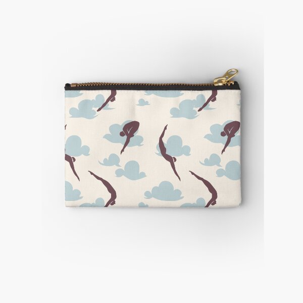 Item preview, Art Deco Olympic Divers in Chocolate and Blue Grey Clouds designed and sold by Charlotte Lorge.
