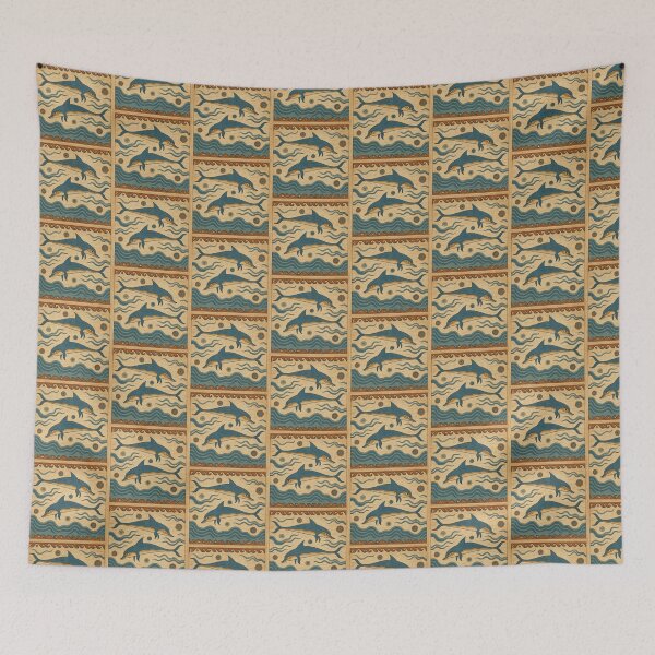 Item preview, Knossos Dolphin Fresco | Ancient Minoan Art Print Ocean Aesthetic designed and sold by Slubor.