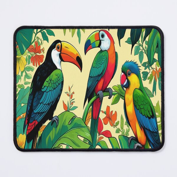 Item preview, Vibrant Tropical Birds on Lush Leaves designed and sold by Max Store.
