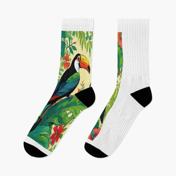 Item preview, Vibrant Tropical Birds on Lush Leaves designed and sold by Max Store.