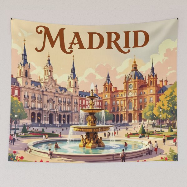 Item preview, Madrid: Vintage-Style Painterly Travel Poster designed and sold by LSVart.