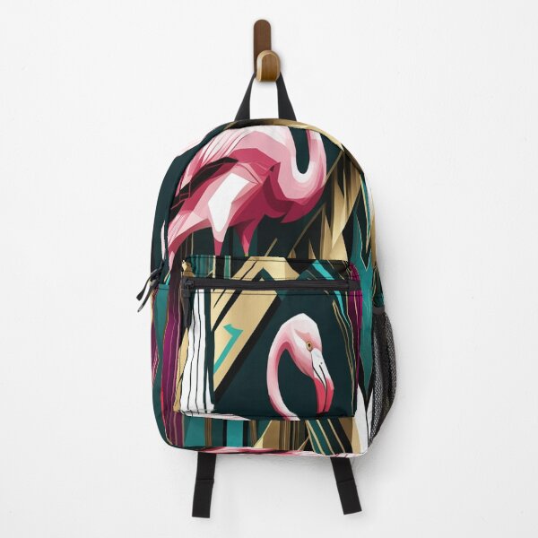 Item preview, Art Deco Exotic Bird Pattern in Gold and Teal designed and sold by Max Store.