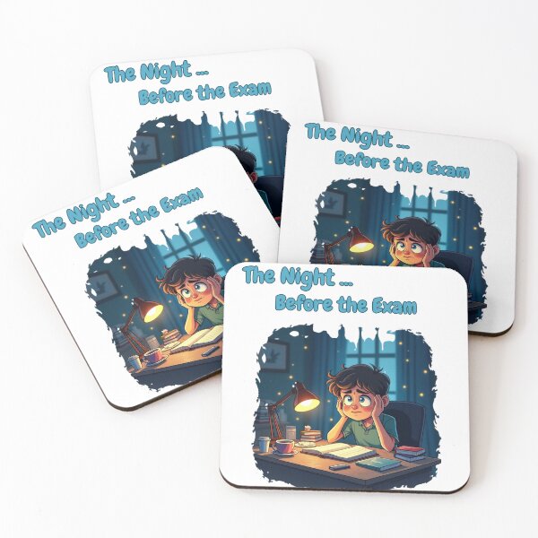 Item preview, The Night Before the Exam – Funny Student Cartoon Design designed and sold by Aya's Graphics.
