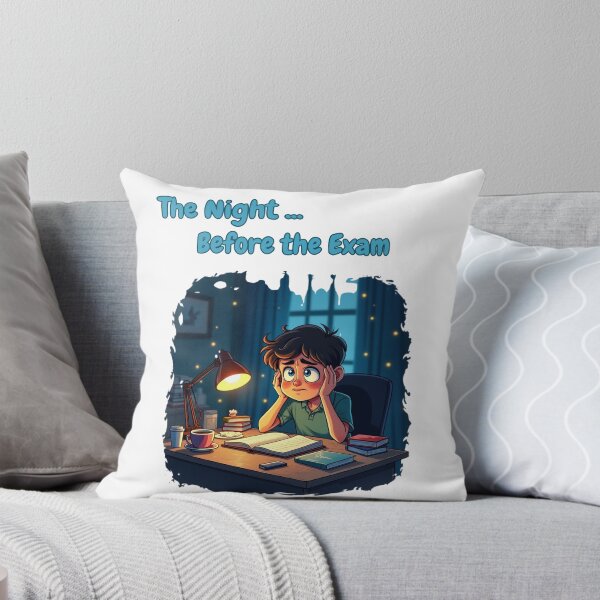 Item preview, The Night Before the Exam – Funny Student Cartoon Design designed and sold by Aya's Graphics.
