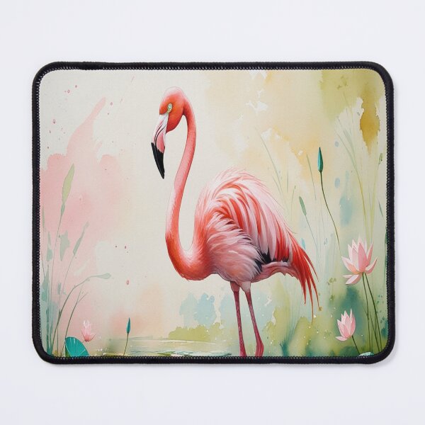 Artikel-Vorschau von Ruhiger Flamingo in Aquarell-Traumlandschaft, designt und verkauft von Max Store.