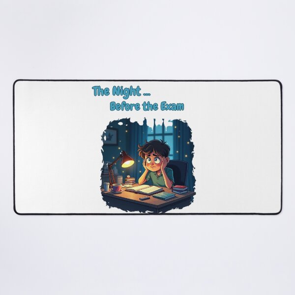 Item preview, The Night Before the Exam – Funny Student Cartoon Design designed and sold by Aya's Graphics.