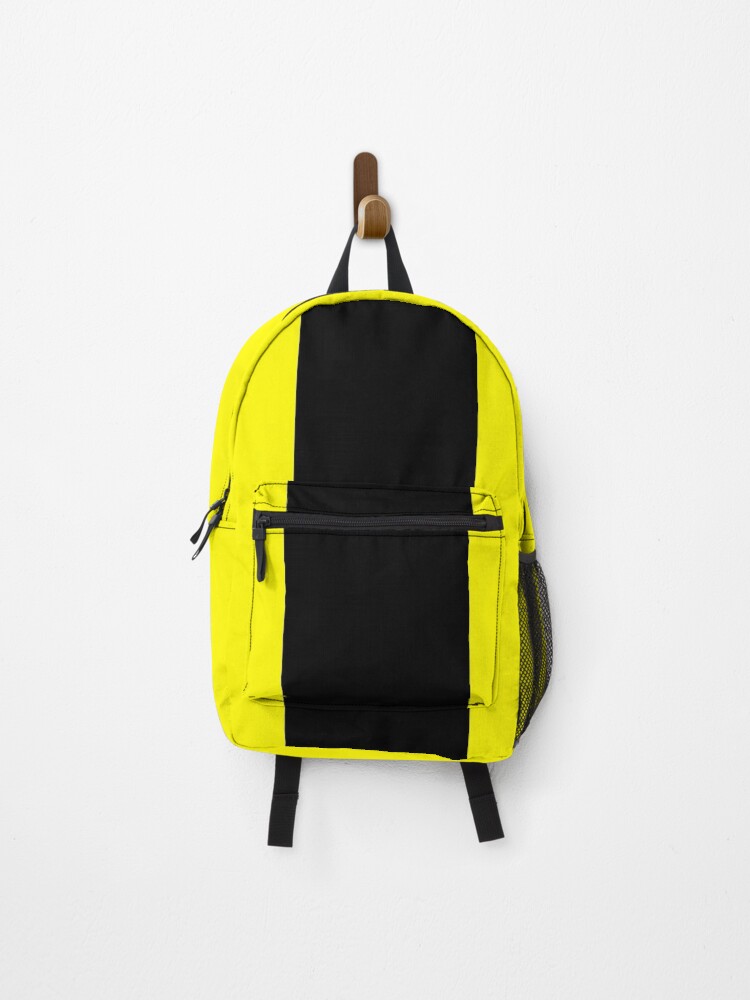 Thumbnail 1 of 3, Backpack, Single Racing Stripe (Black - Yellow Background) designed and sold by RacingStripes.