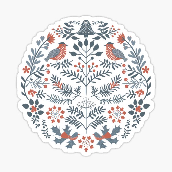 Item preview, Scandinavian folk art, Love Birds on a Branch designed and sold by xiao xuans.