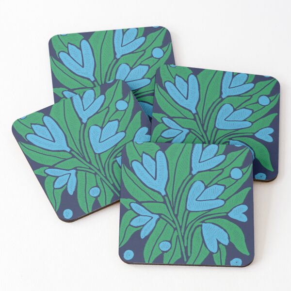 Item preview, Abstarct Blue Flowers Pattern designed and sold by alczar.