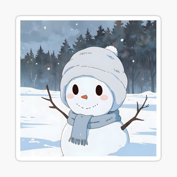Item preview, Happy Chibi Snowman Snowy Forest designed and sold by Ledsor.